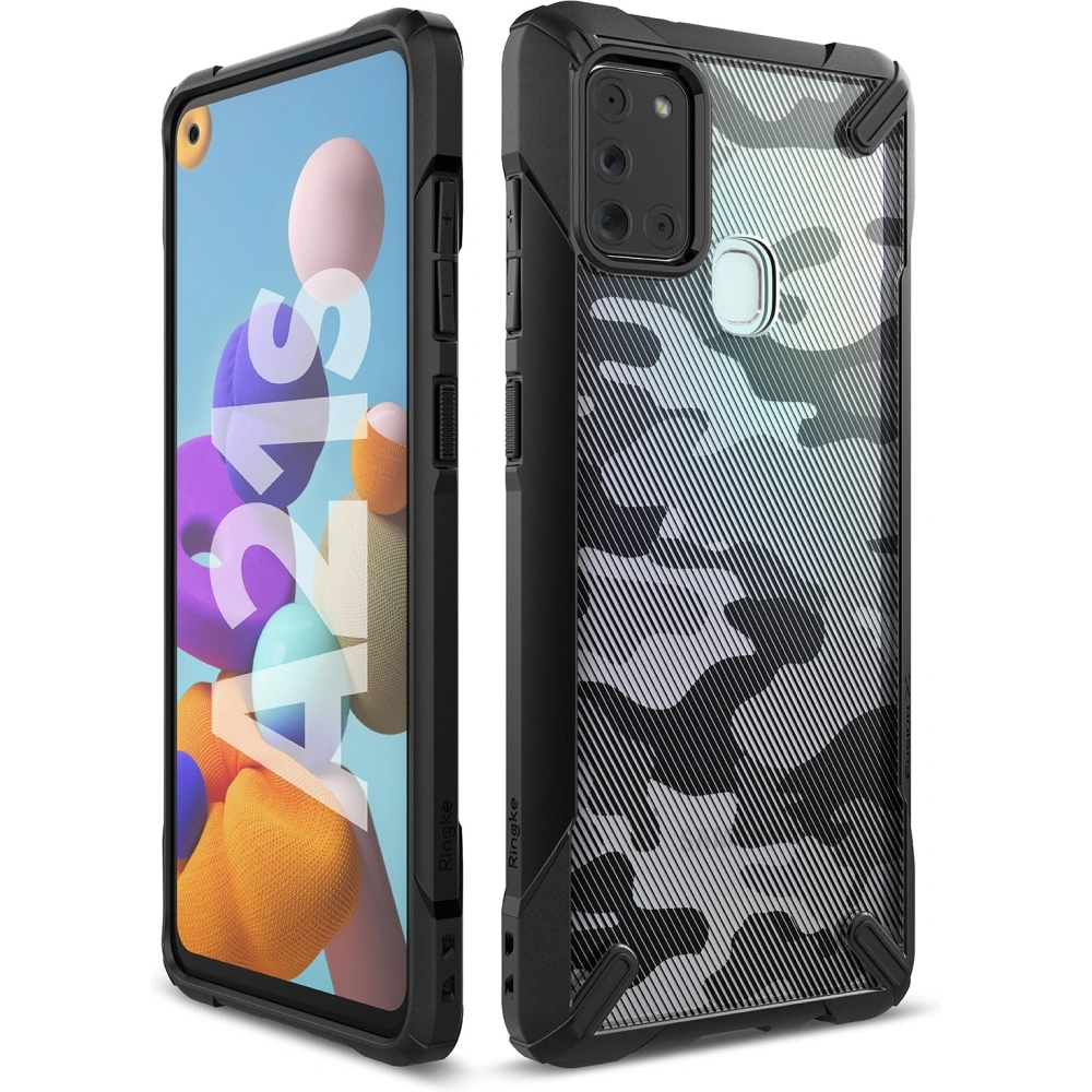Hurtownia GSM - Etui Ringke Fusion-X Samsung Galaxy A21s Camo (Moro) Černé - RGK1213MOB - {ean13} - Hurt