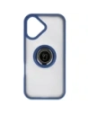 Etui z uchwytem na palec Bizon Case Hybrid Ring do Apple iPhone 17 przydymione z granatową ramką