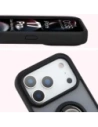 Etui z uchwytem na palec Bizon Case Hybrid Ring do Apple iPhone 17 Pro przydymione z czarną ramką