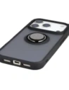 Etui z uchwytem na palec Bizon Case Hybrid Ring do Apple iPhone 17 Pro przydymione z czarną ramką