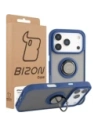Etui z uchwytem na palec Bizon Case Hybrid Ring do Apple iPhone 17 Pro przydymione z granatową ramką