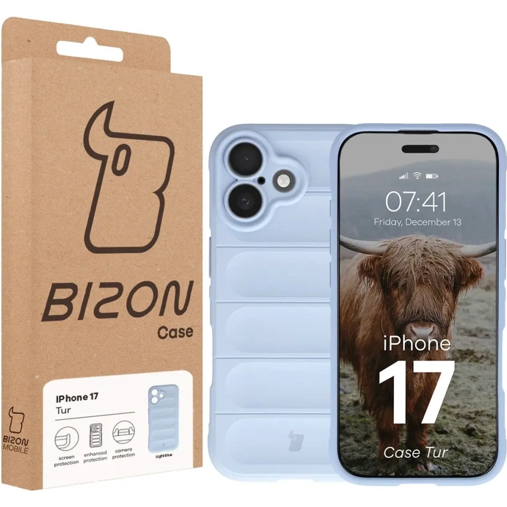 Pancerne etui Bizon Case Tur do Apple iPhone 17 jasnoniebieskie