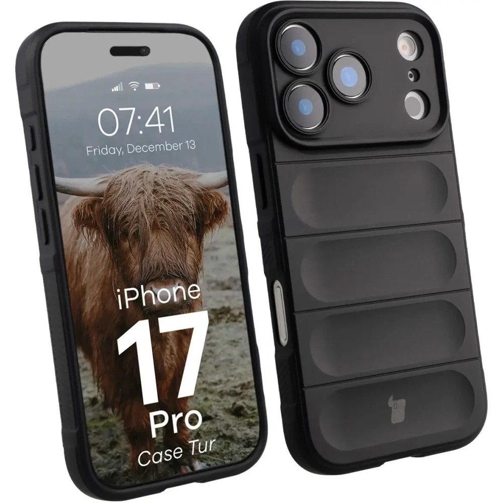 Pancerne etui Bizon Case Tur do Apple iPhone 17 Pro czarne