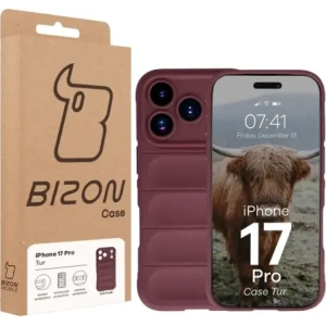 Pancerne etui Bizon Case Tur do Apple iPhone 17 Pro burgundowe
