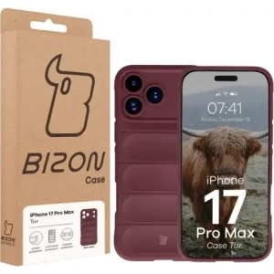 Pancerne etui Bizon Case Tur do Apple iPhone 17 Pro Max burgundowe
