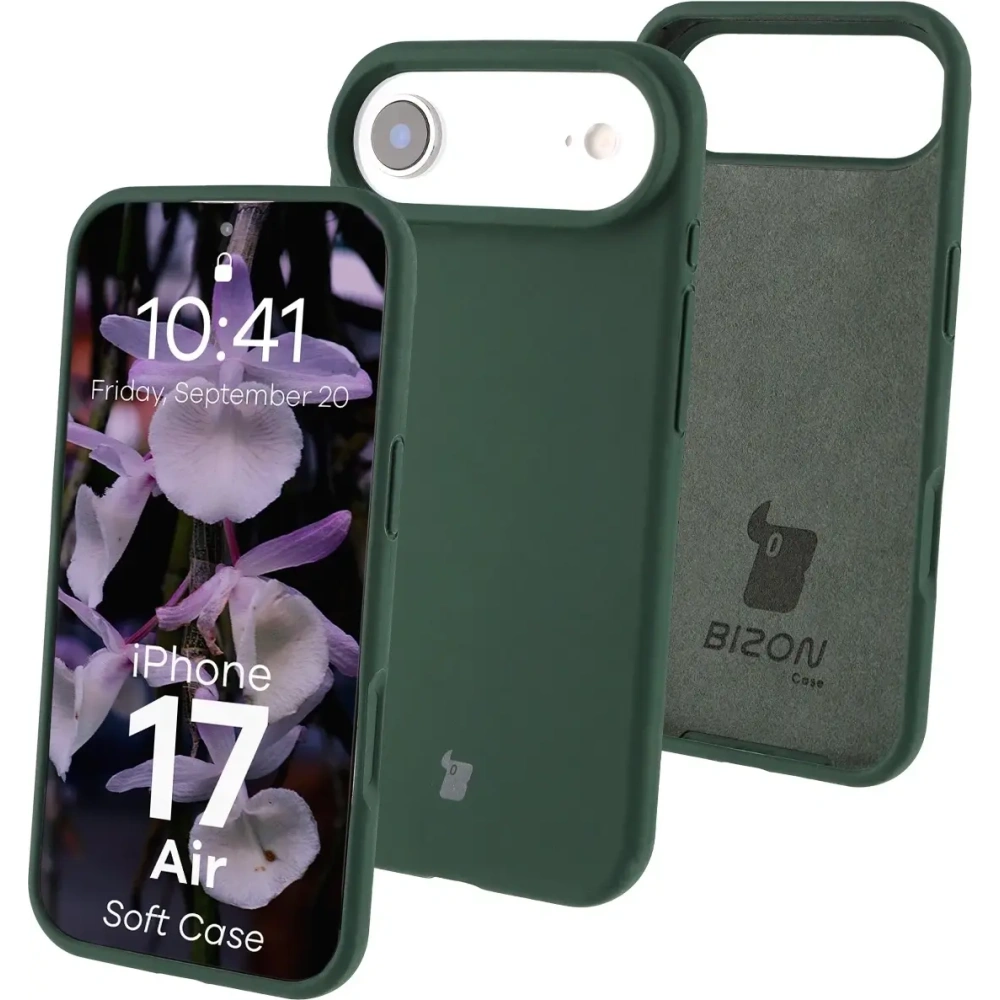 Silikonowe etui Bizon Soft Case do Apple iPhone 17 Air ciemnozielone
