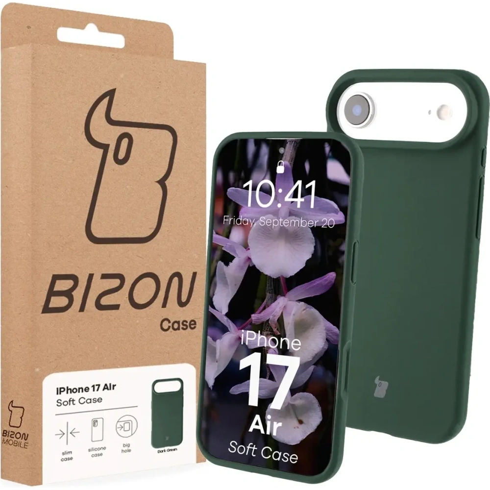 Silikonowe etui Bizon Soft Case do Apple iPhone Air ciemnozielone