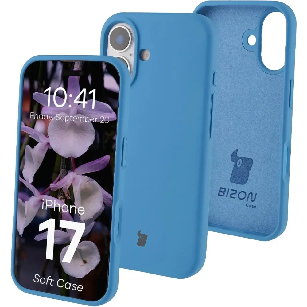 Silikonowe etui Bizon Soft Case do Apple iPhone 17 niebieskie