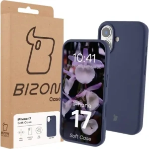 Silikonowe etui Bizon Soft Case do Apple iPhone 17 ciemnoniebieskie