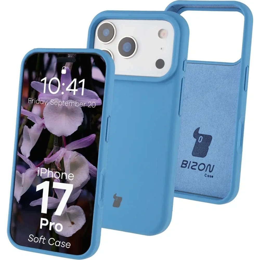 Silikonowe etui Bizon Soft Case do Apple iPhone 17 Pro niebieskie