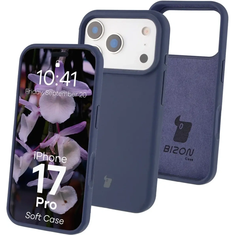 Silikonowe etui Bizon Soft Case do Apple iPhone 17 Pro ciemnoniebieskie