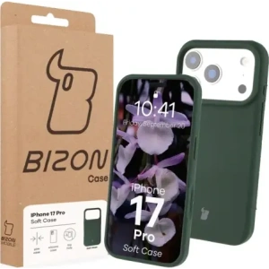 Silikonowe etui Bizon Soft Case do Apple iPhone 17 Pro ciemnozielone