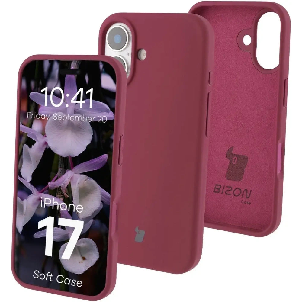 Silikonowe etui Bizon Soft Case do Apple iPhone 17 ciemnofioletowe