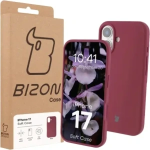 Silikonowe etui Bizon Soft Case do Apple iPhone 17 ciemnofioletowe