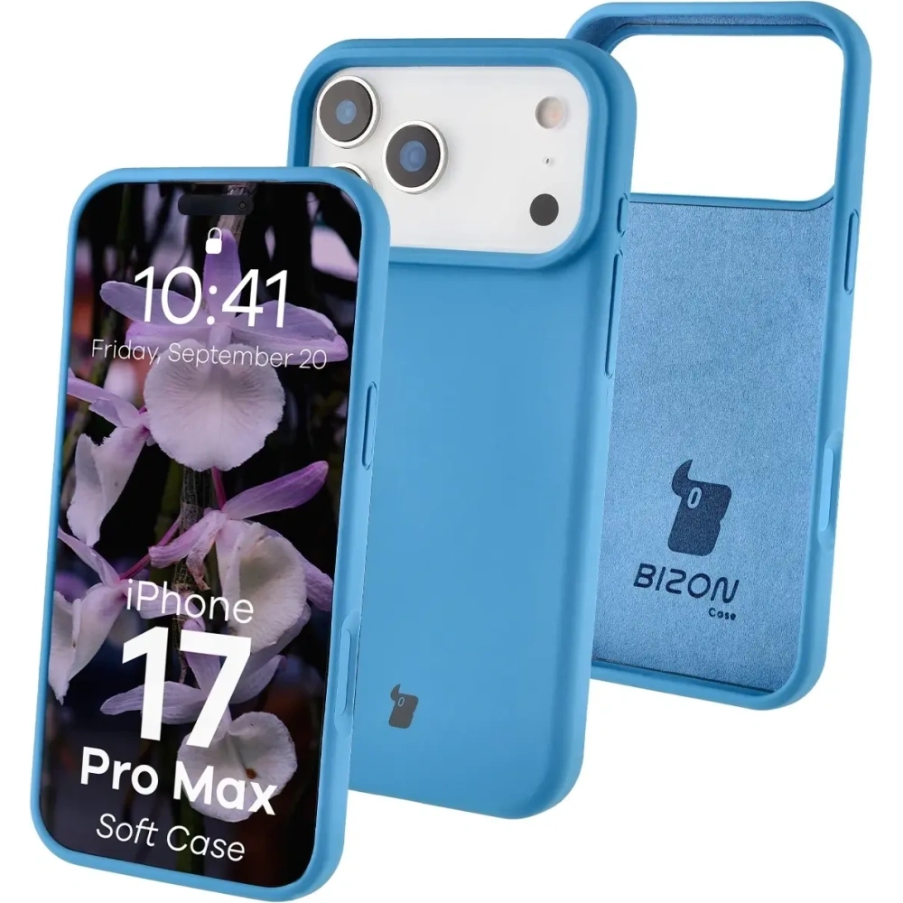 Silikonowe etui Bizon Soft Case do Apple iPhone 17 Pro Max niebieskie