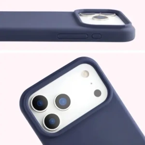 Silikonowe etui Bizon Soft Case do Apple iPhone 17 Pro Max ciemnoniebieskie