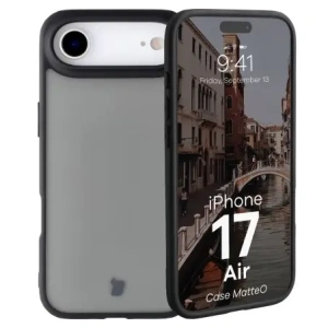 Etui Bizon Case Angelo do Apple iPhone 17 Air przydymione z czarną ramką