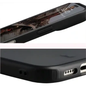 Etui Bizon Case Angelo do Apple iPhone 17 przydymione z czarną ramką