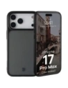 Etui Bizon Case Angelo do Apple iPhone 17 Pro Max przydymione z czarną ramką
