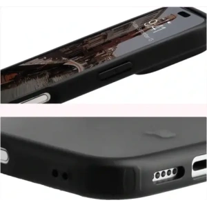 Etui Bizon Case Angelo do Apple iPhone 17 Pro przydymione z czarną ramką