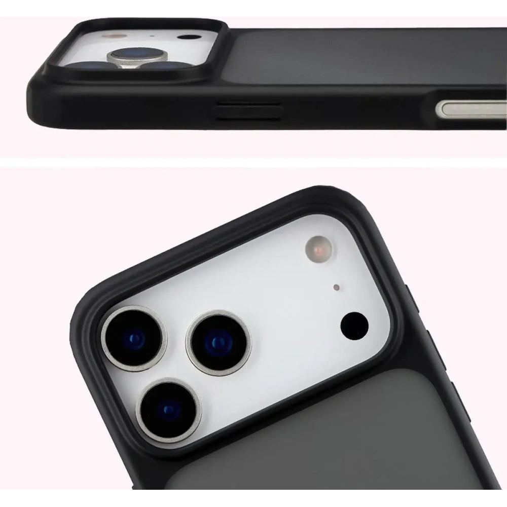 Etui Bizon Case Angelo do Apple iPhone 17 Pro Max przydymione z czarną ramką