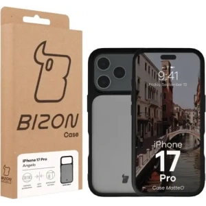 Etui Bizon Case Angelo do Apple iPhone 17 Pro przydymione z czarną ramką