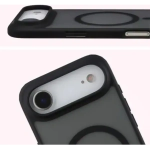 Etui z pierścieniem magnetycznym Bizon Case MatteO do Apple iPhone 17 Air przydymione-czarne