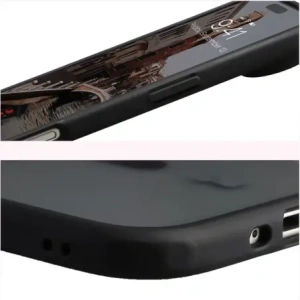 Etui z pierścieniem magnetycznym Bizon Case MatteO do Apple iPhone 17 Air przydymione-czarne