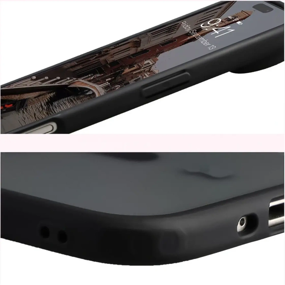Etui z pierścieniem magnetycznym Bizon Case MatteO do Apple iPhone Air przydymione-czarne