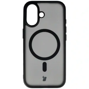 Etui z pierścieniem magnetycznym Bizon Case MatteO do Apple iPhone 17 przydymione-czarne