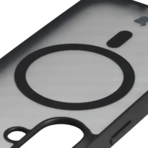 Etui z pierścieniem magnetycznym Bizon Case MatteO do Apple iPhone 17 przydymione-czarne