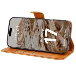 Etui z klapką Bizon Case Pocket do Apple iPhone 17 brązowe