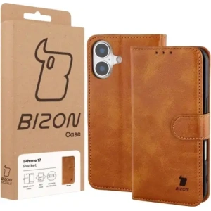 Etui z klapką Bizon Case Pocket do Apple iPhone 17 brązowe