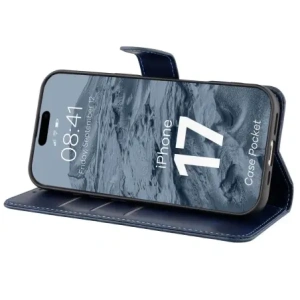 Etui z klapką Bizon Case Pocket do Apple iPhone 17 granatowe