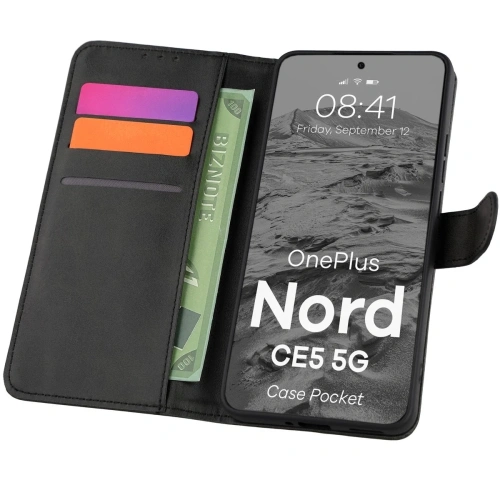 Etui z klapką Bizon Case Pocket do OnePlus Nord CE5 5G czarne