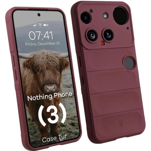 Pancerne etui Bizon Case Tur do Nothing Phone (3) burgundowe