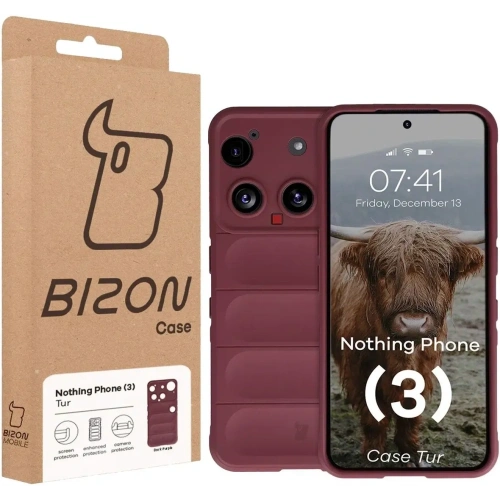 Pancerne etui Bizon Case Tur do Nothing Phone (3) burgundowe
