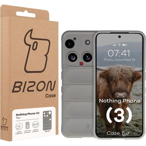 Pancerne etui Bizon Case Tur do Nothing Phone (3) jasnoszare