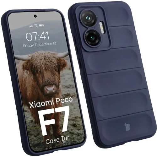 Pancerne etui Bizon Case Tur do Xiaomi POCO F7 granatowe