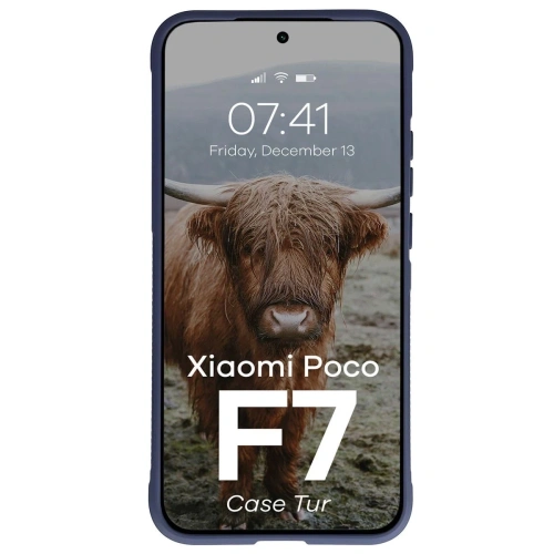 Pancerne etui Bizon Case Tur do Xiaomi POCO F7 granatowe