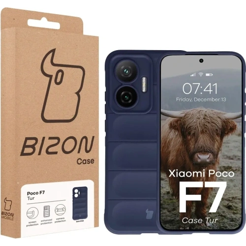 Pancerne etui Bizon Case Tur do Xiaomi POCO F7 granatowe