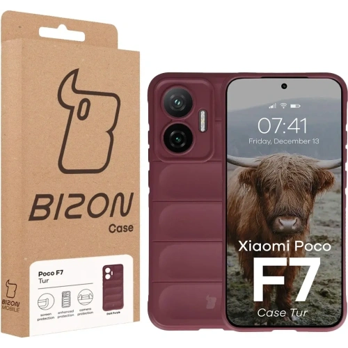 Pancerne etui Bizon Case Tur do Xiaomi POCO F7 burgundowe