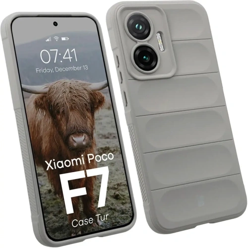 Pancerne etui Bizon Case Tur do Xiaomi POCO F7 jasnoszare
