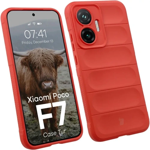 Pancerne etui Bizon Case Tur do Xiaomi POCO F7 czerwone