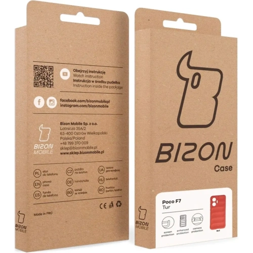 Pancerne etui Bizon Case Tur do Xiaomi POCO F7 czerwone