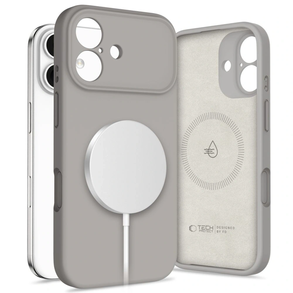 Etui Tech-Protect Silicone MagSafe do Apple iPhone 17 Stone Grey