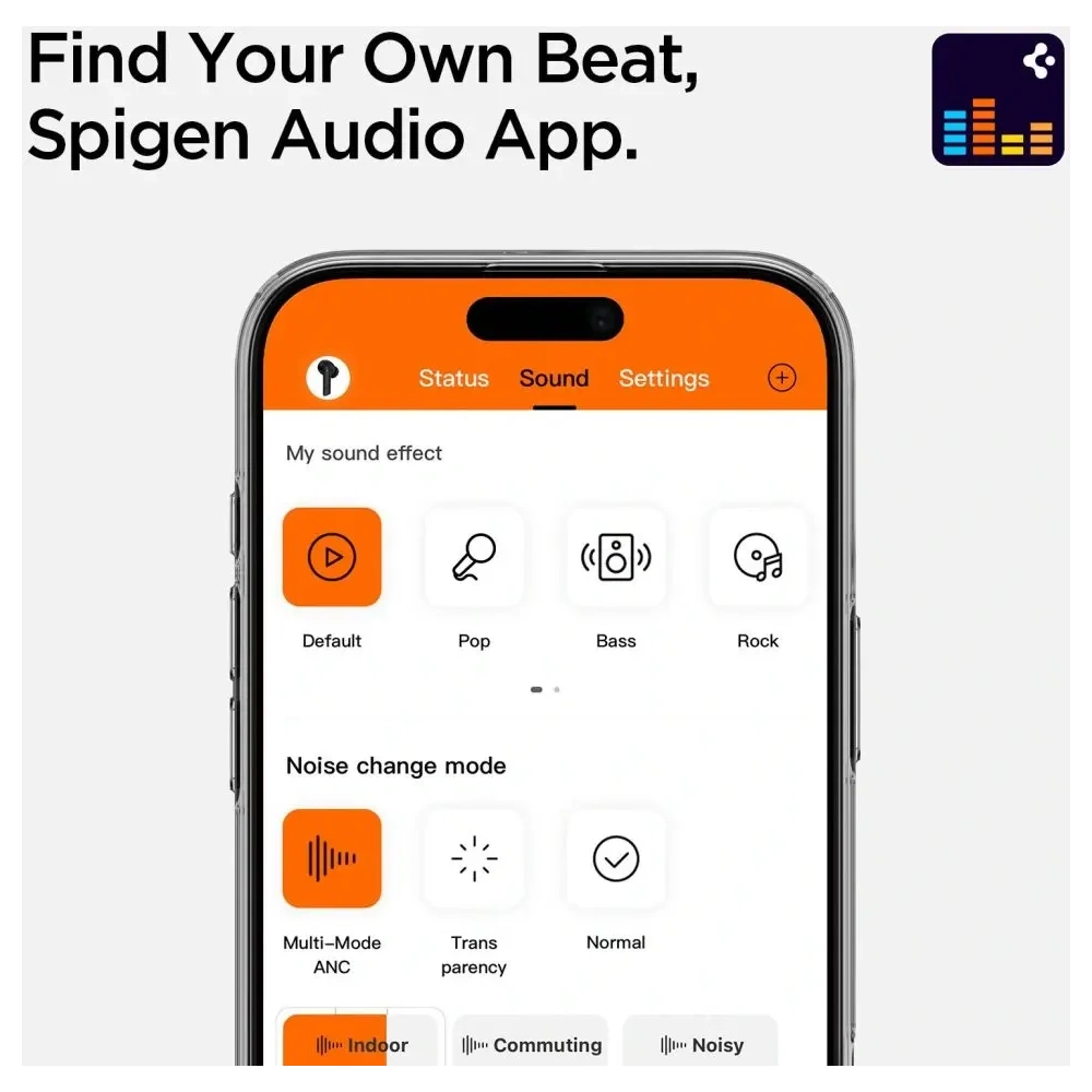 Bezprzewodowe słuchawki dokanałowe Spigen SA2400 ANC In-ear Earphone Black Bezprzewodowe słuchawki dokanałowe Spigen SA2400 ANC In-ear Earphone Black