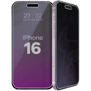Prywatyzujące szkło hybrydowe Bizon Glass Mule Shadow do Apple iPhone 16 matowe