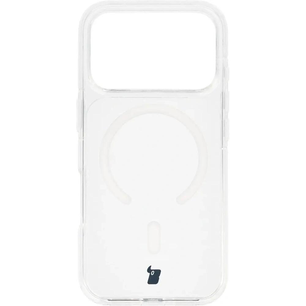 Etui z pierścieniem magnetycznym Bizon Case CrystalO Magnetic do Apple iPhone 17 Pro przezroczyste