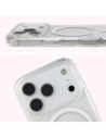 Etui z pierścieniem magnetycznym Bizon Case CrystalO Magnetic do Apple iPhone 17 Pro przezroczyste